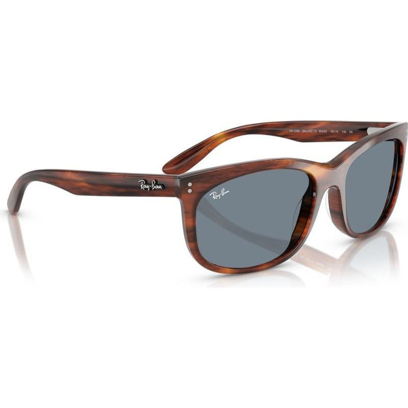 Balorette RB2389, Striped Havana/Blue Glass Lenses 57 Eye Size