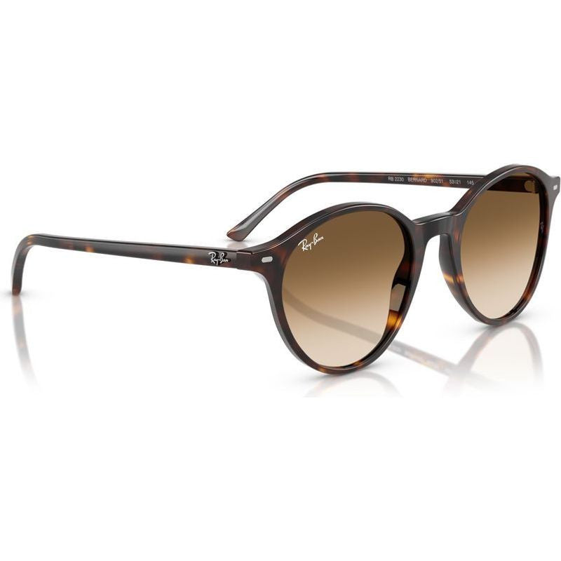 Bernard RB2230, Havana/Brown Clear Gradient Glass Lenses 53 Eye Size