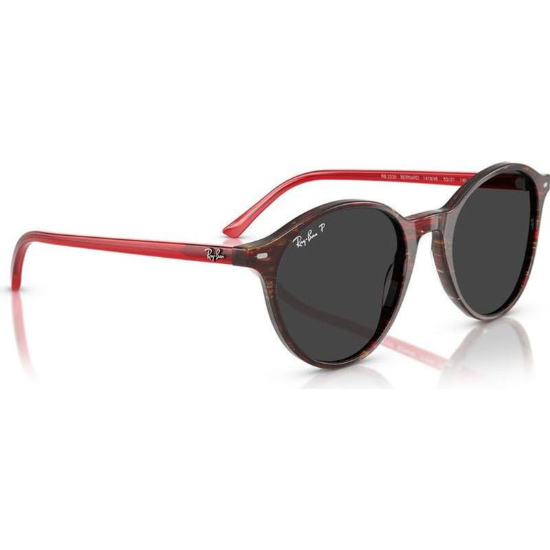 Bernard RB2230, Transparent Shade Fantasy Red/Black Glass Polarised Lenses 51 Eye Size
