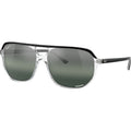 Bill One RB2205, Black on Transparent/Silver and Blue Gradient Mirror Polarised Glass Lenses