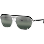 Bill One RB2205, Black on Transparent/Silver and Blue Gradient Mirror Polarised Glass Lenses