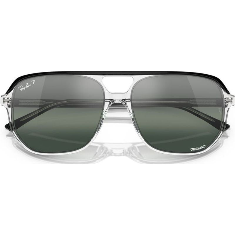 Bill One RB2205, Black on Transparent/Silver and Blue Gradient Mirror Polarised Glass Lenses