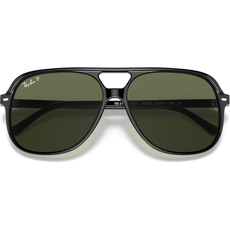 Bill RB2198, Black/Green Polarised Glass Lenses 60 Eye Size