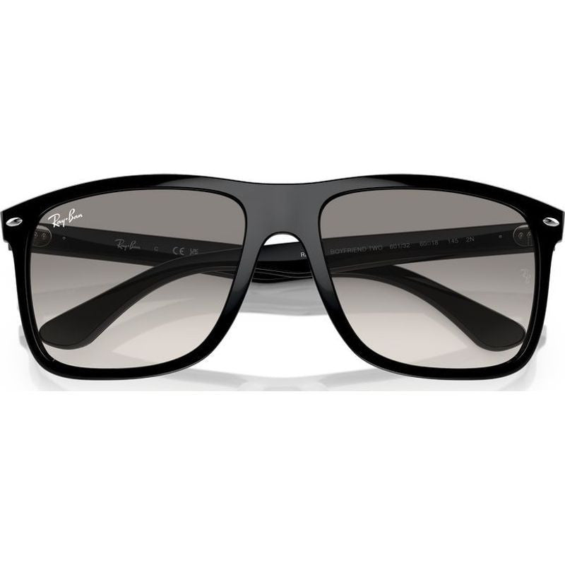 Boyfriend Two RB4547, Black/Clear Grey Gradient Glass Lenses 60 Eye Size