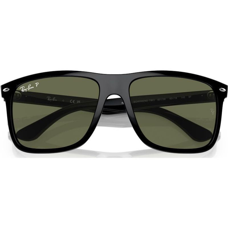 Boyfriend Two RB4547, Black/Green Polarised Glass Lenses 60 Eye Size