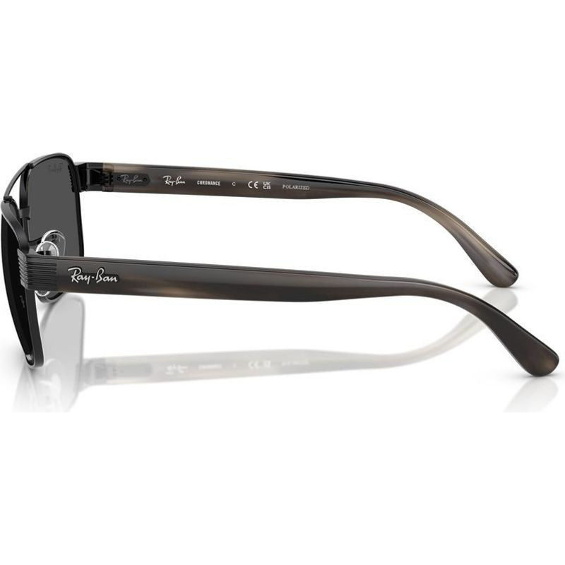 Chromance RB3751CH, Black/Dark Grey Glass Polarised Lenses 61 Eye Size