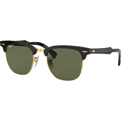 Clubmaster Aluminium RB3507, Black Arista/Green Polarised Glass Lenses