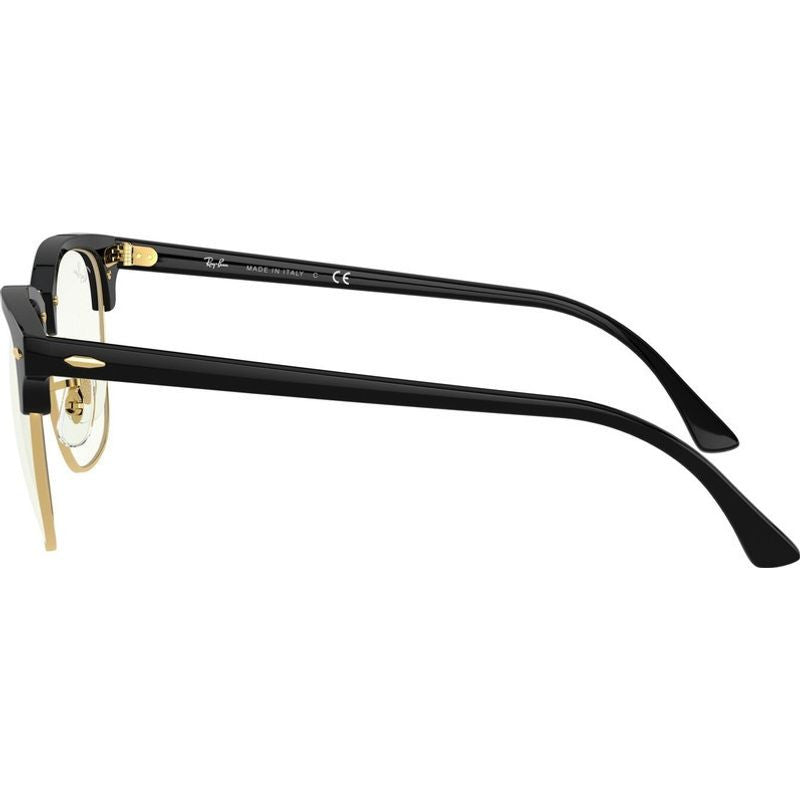 Clubmaster Classic RB3016, Black/Clear Blue Light Lenses 51 Eye Size