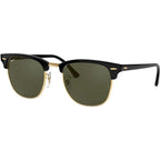 Clubmaster Classic RB3016, Black/Green Glass Lenses 51 Eye Size