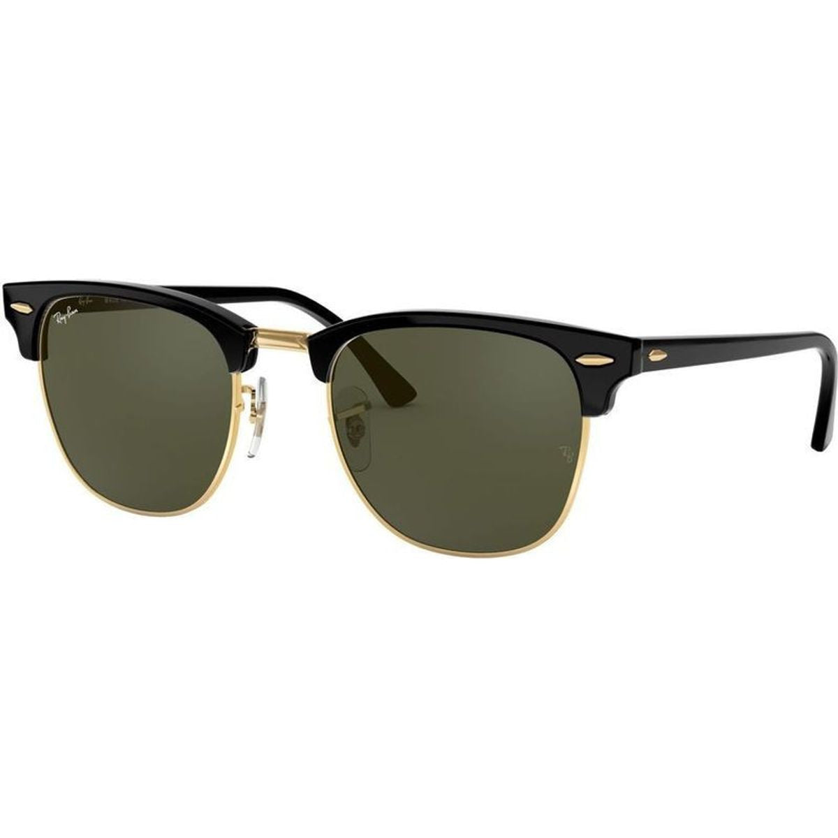 Clubmaster Classic RB3016, Black/Green Glass Lenses 49 Eye Size
