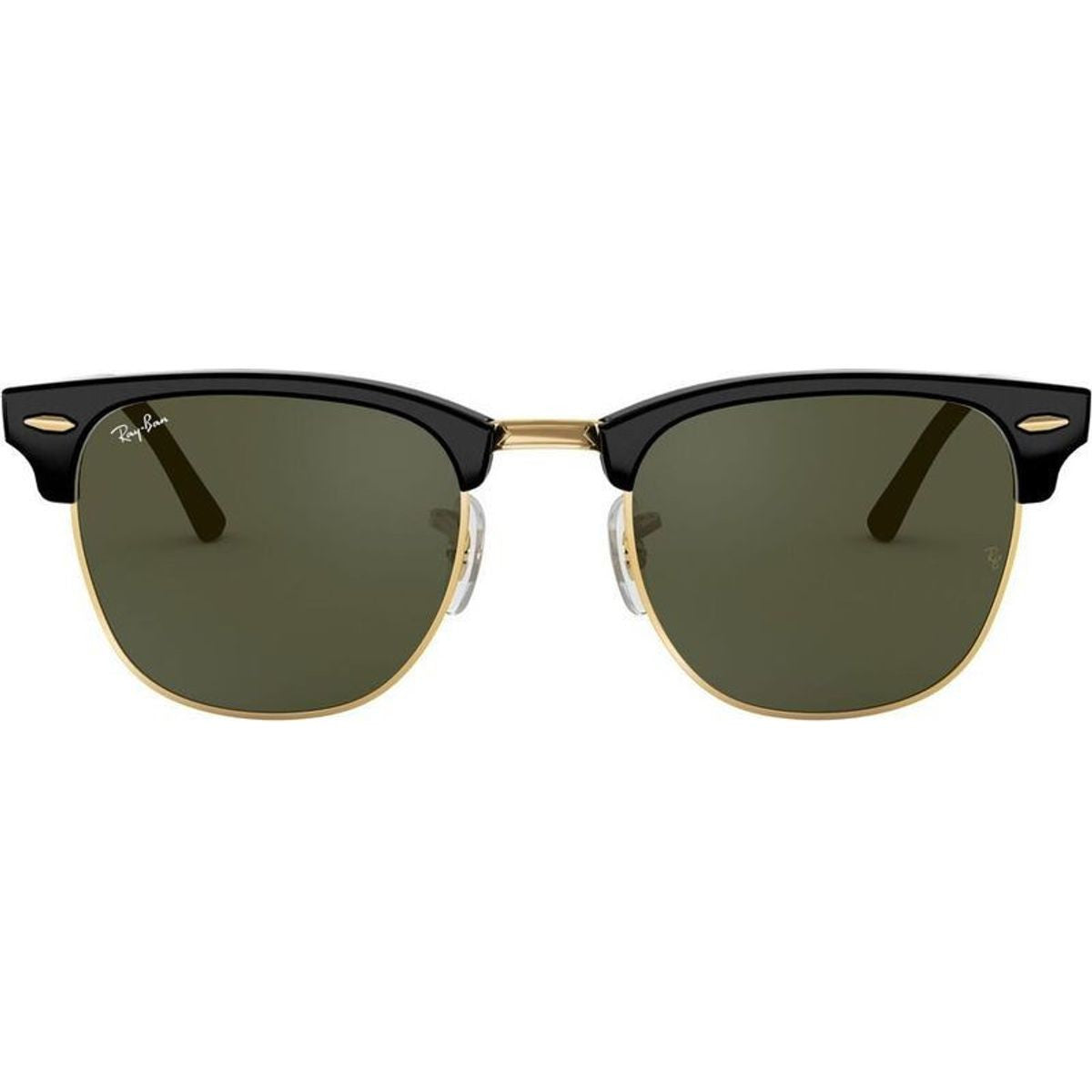 Clubmaster Classic RB3016, Black/Green Glass Lenses 49 Eye Size