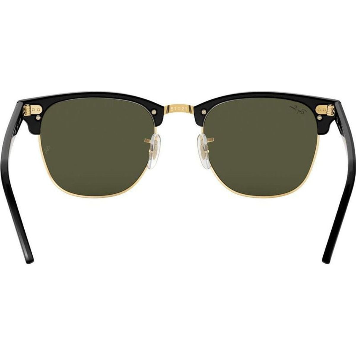 Clubmaster Classic RB3016, Black/Green Glass Lenses 49 Eye Size