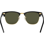 Clubmaster Classic RB3016, Black/Green Glass Lenses 55 Eye Size