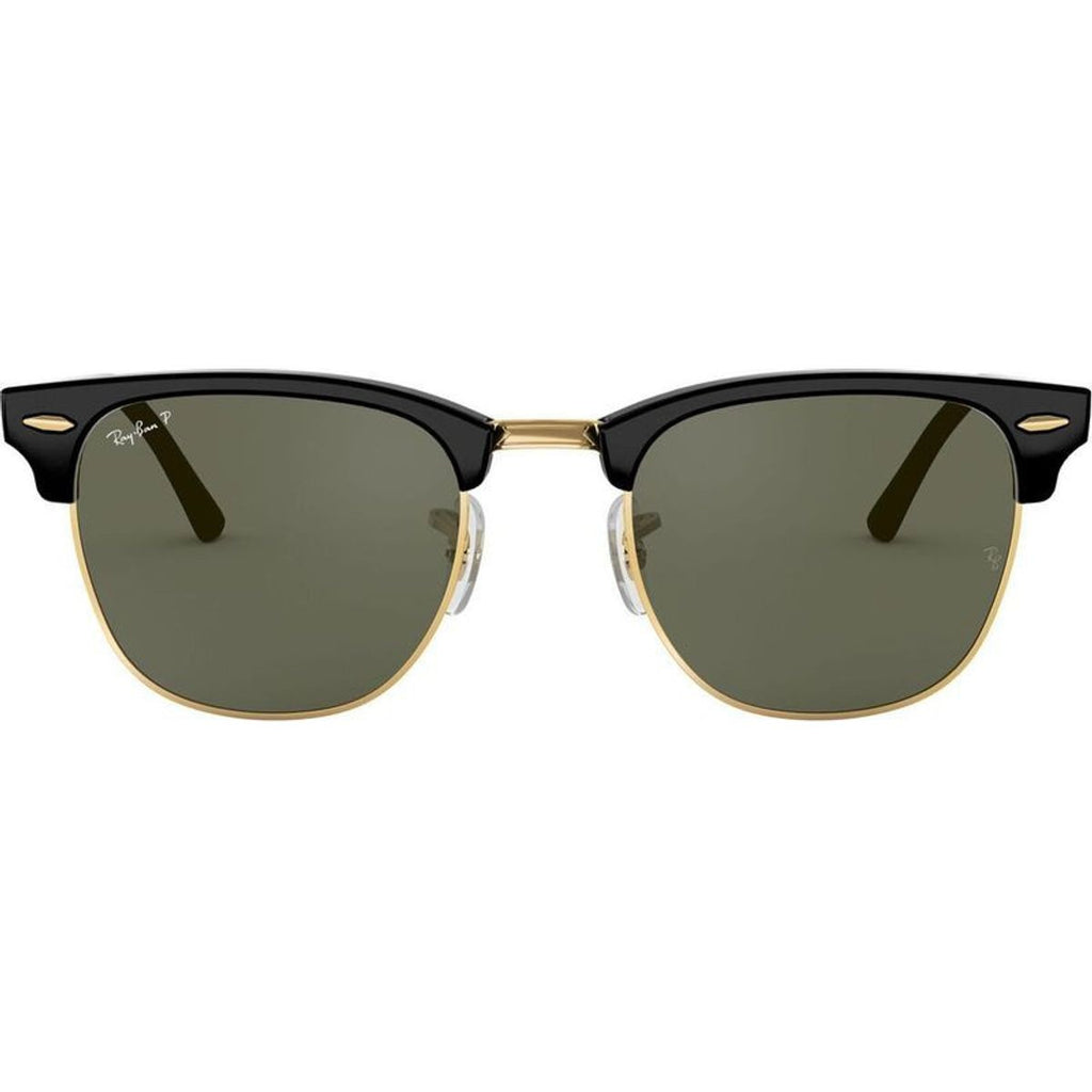 Clubmaster Classic RB3016, Black/Green Glass Polarised Lenses 51 Eye Size