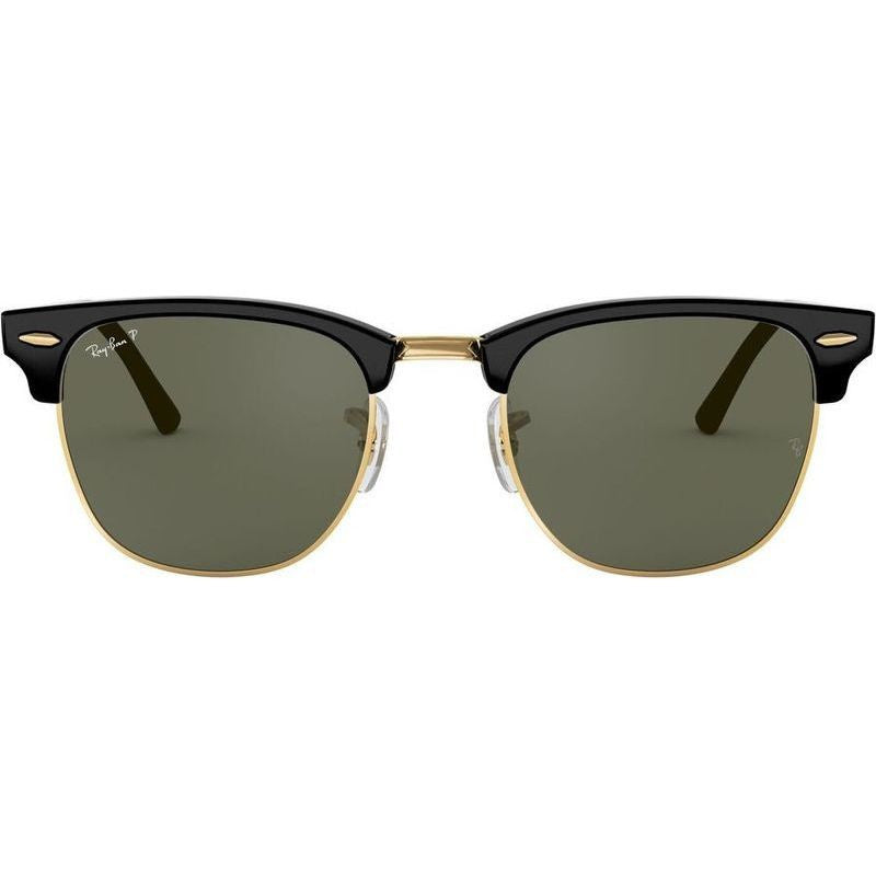 Clubmaster Classic RB3016, Black/Green Polarised Glass Lenses 55 Eye Size