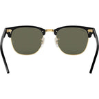 Clubmaster Classic RB3016, Black/Green Glass Polarised Lenses 49 Eye Size