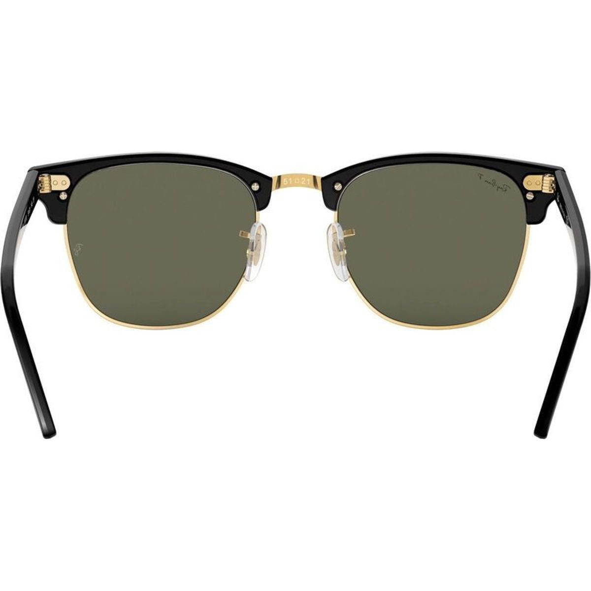 Clubmaster Classic RB3016, Black/Green Glass Polarised Lenses 51 Eye Size