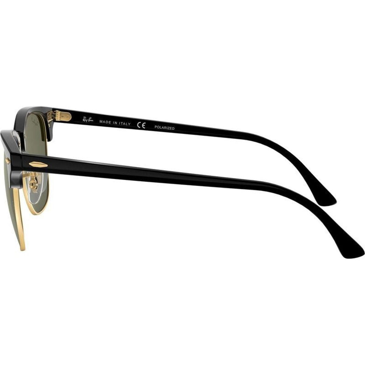Clubmaster Classic RB3016, Black/Green Glass Polarised Lenses 49 Eye Size