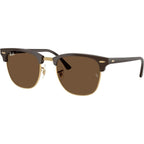 Clubmaster Classic RB3016, Brown on Gold/Dark Brown Glass Lenses 51 Eye Size