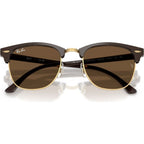 Clubmaster Classic RB3016, Brown on Gold/Dark Brown Glass Lenses 51 Eye Size