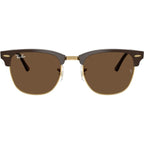 Clubmaster Classic RB3016, Brown on Gold/Dark Brown Glass Lenses 51 Eye Size