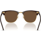 Clubmaster Classic RB3016, Brown on Gold/Dark Brown Glass Lenses 51 Eye Size