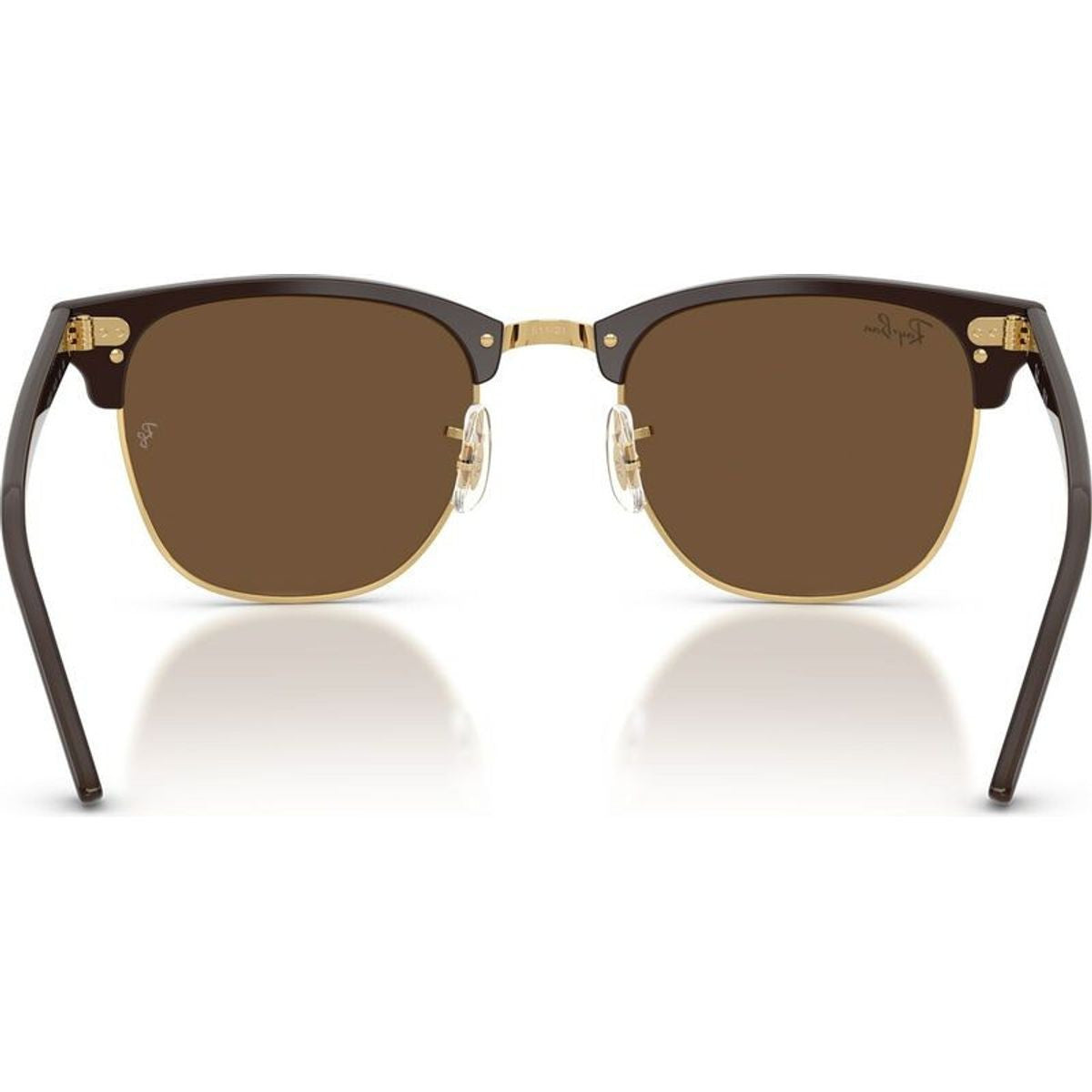 Clubmaster Classic RB3016, Brown on Gold/Dark Brown Glass Lenses 51 Eye Size