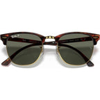 Clubmaster Classic RB3016, Red Havana/Green Glass Polarised Lenses 55 Eye Size