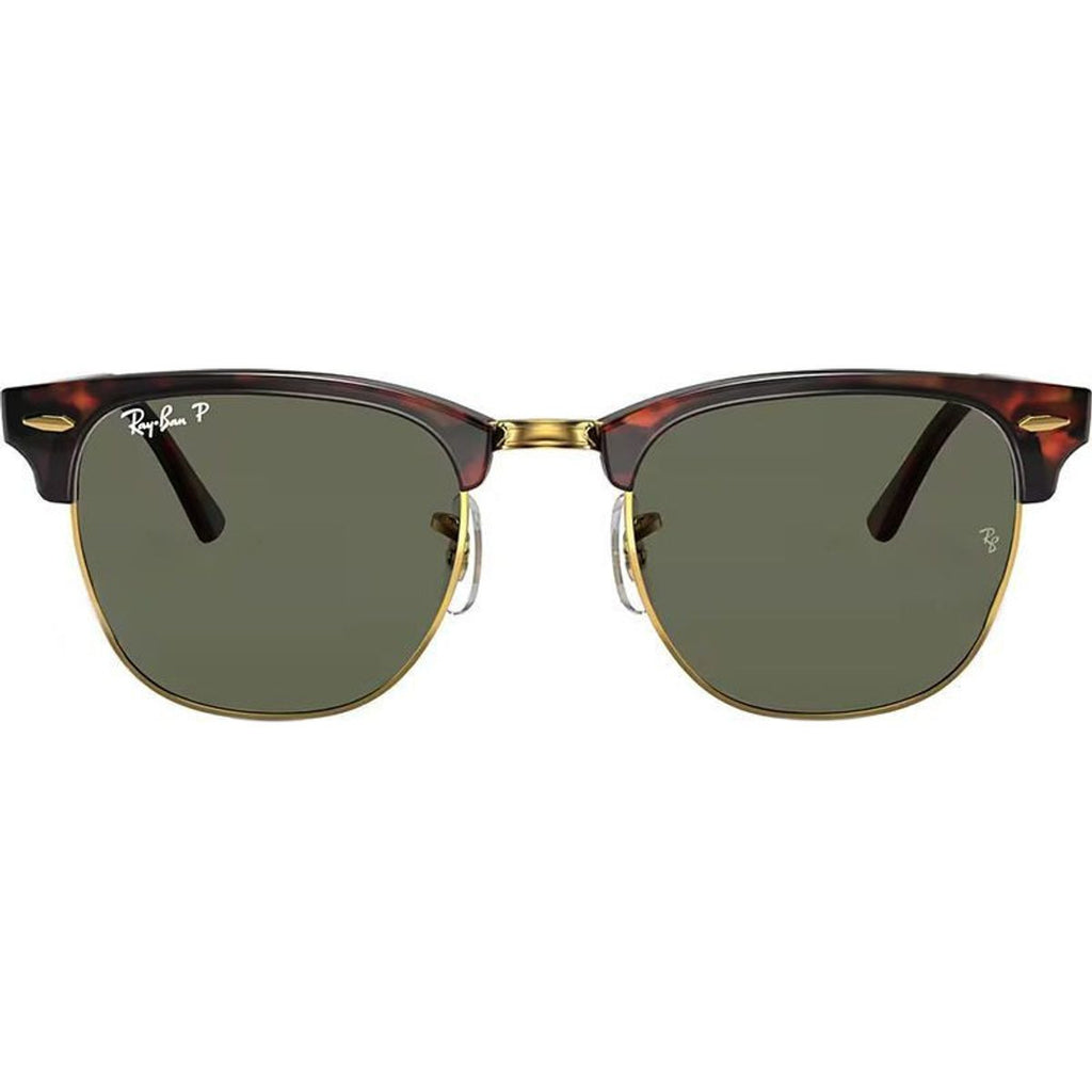 Clubmaster Classic RB3016, Red Havana/Green Polarised Glass Lenses 51 Eye Size