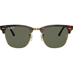 Clubmaster Classic RB3016, Red Havana/Green Glass Polarised Lenses 55 Eye Size
