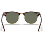 Clubmaster Classic RB3016, Red Havana/Green Glass Polarised Lenses 55 Eye Size