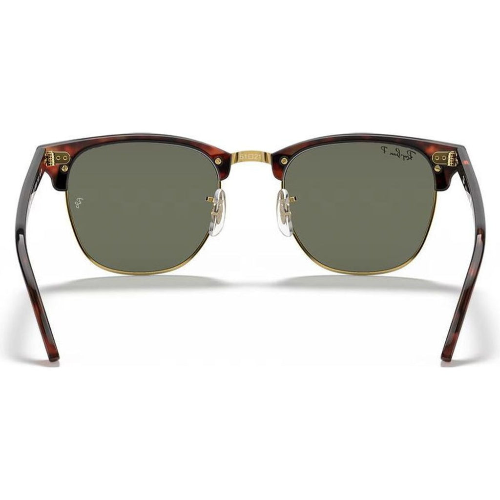 Clubmaster Classic RB3016, Red Havana/Green Polarised Glass Lenses 51 Eye Size