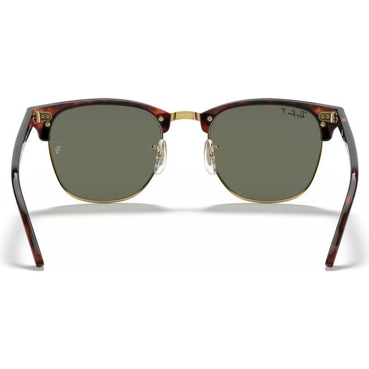 Clubmaster Classic RB3016, Red Havana/Green Polarised Glass Lenses 51 Eye Size