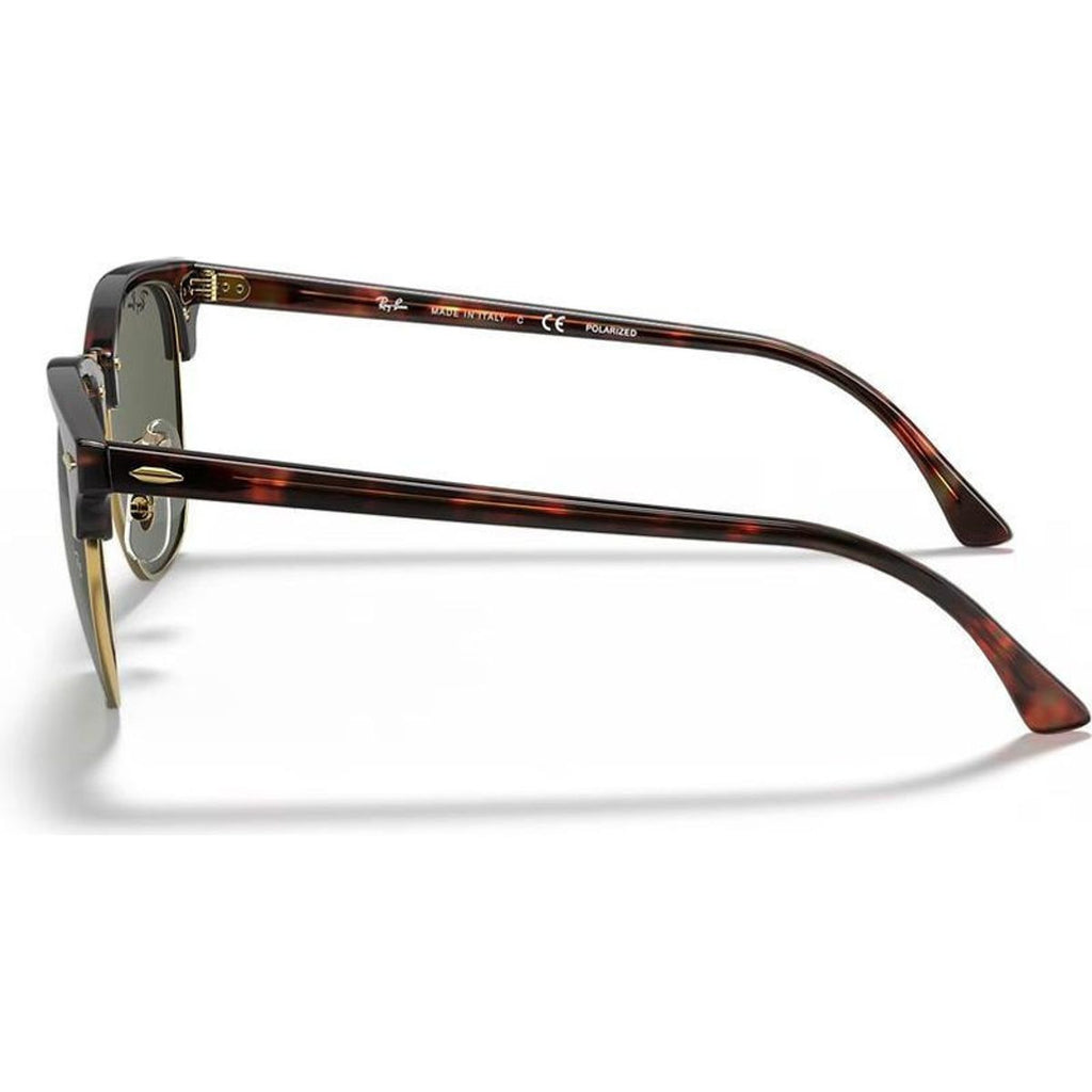 Clubmaster Classic RB3016, Red Havana/Green Glass Polarised Lenses 55 Eye Size
