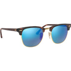 Clubmaster Classic RB3016, Sand Havana Gold/Blue Mirror Glass Lenses 51 Eye Size