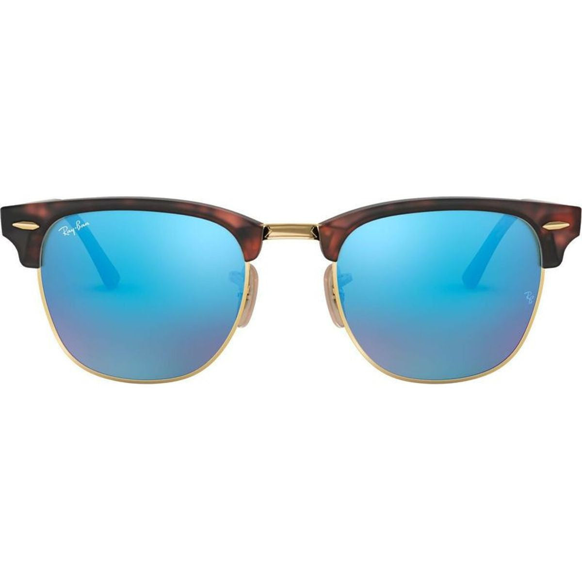 Clubmaster Classic RB3016, Sand Havana Gold/Blue Mirror Glass Lenses 51 Eye Size