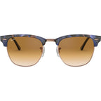 Clubmaster Classic RB3016, Spotted Brown and Blue/Clear Brown Gradient Glass Lenses 51 Eye Size