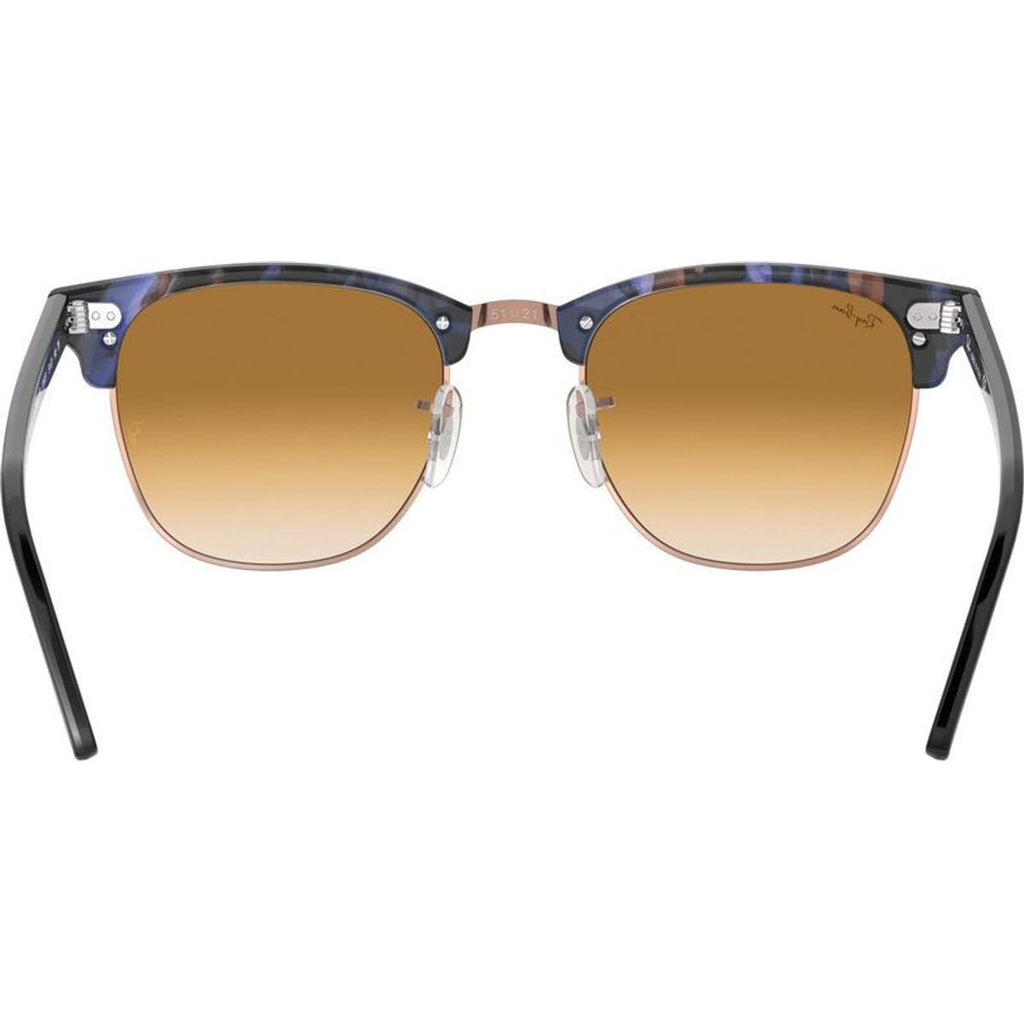 Clubmaster Classic RB3016, Spotted Brown and Blue/Clear Brown Gradient Glass Lenses 51 Eye Size