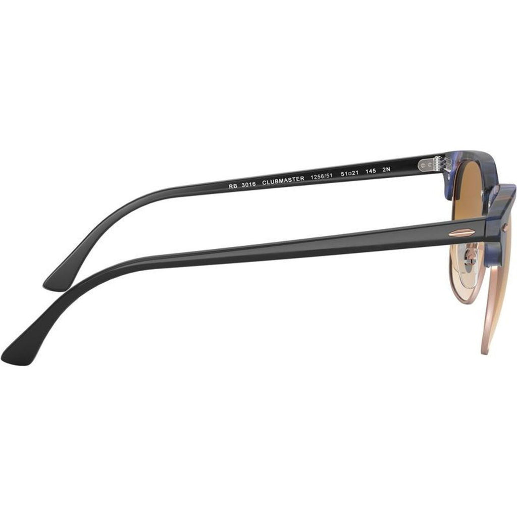 Clubmaster Classic RB3016, Spotted Brown and Blue/Clear Brown Gradient Glass Lenses 51 Eye Size