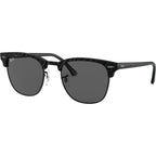 Clubmaster Classic RB3016, Top Wrinkled Black on Black/Dark Grey Glass Lenses 51 Eye Size