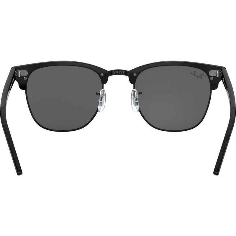 Clubmaster Classic RB3016, Top Wrinkled Black on Black/Dark Grey Glass Lenses 51 Eye Size