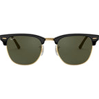 Clubmaster Classic RB3016F, Black on Arista/Green Glass Lenses