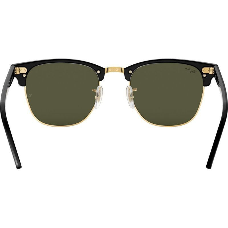 Clubmaster Classic RB3016F, Black on Arista/Green Glass Lenses