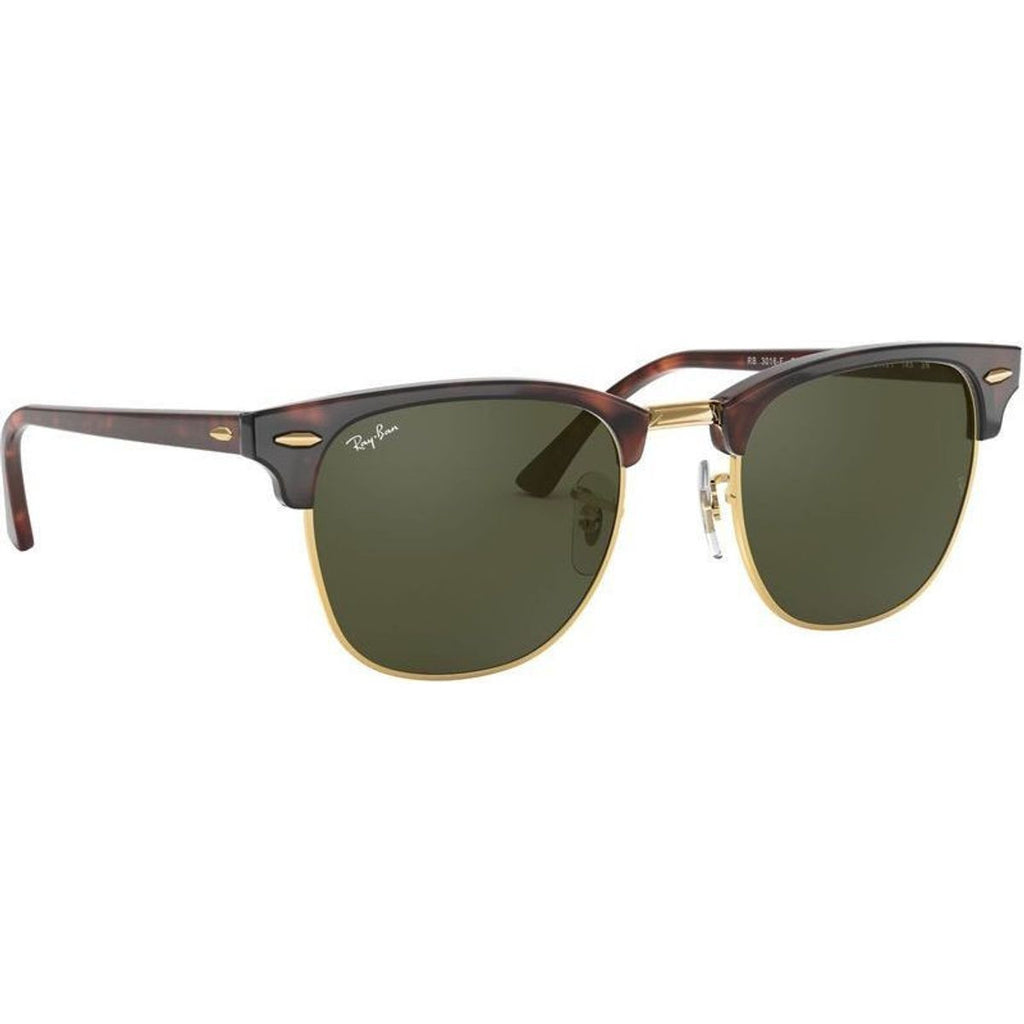 Clubmaster Classic RB3016F, Mock Tortoise on Arista/Green Glass Lenses