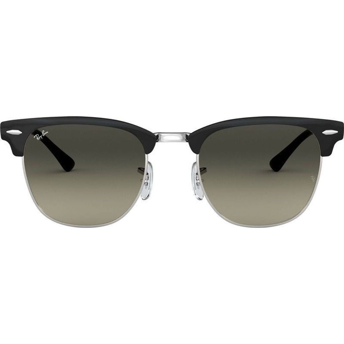 Clubmaster Metal RB3716, Black on Silver/Grey Gradient Glass Lenses