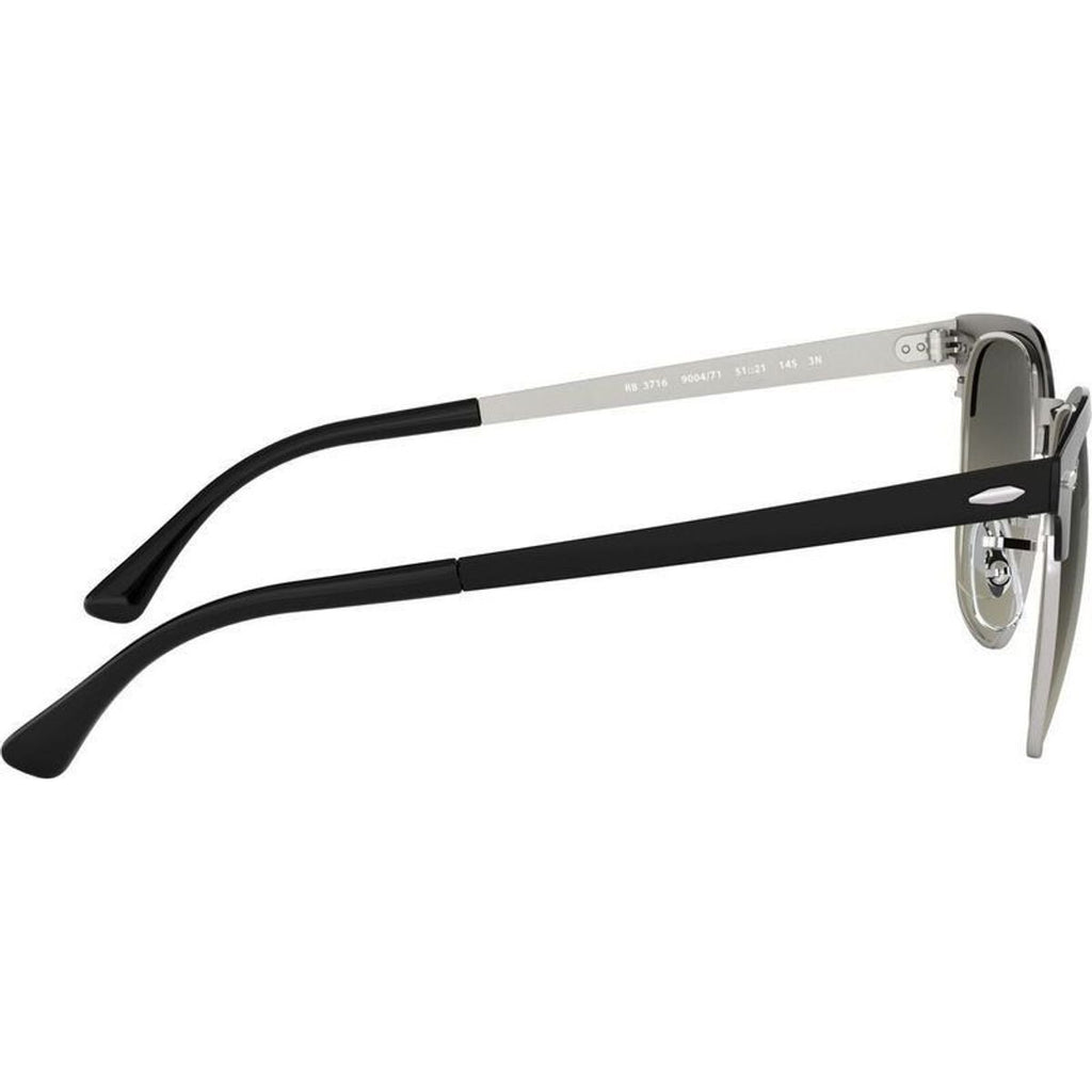 Clubmaster Metal RB3716, Black on Silver/Grey Gradient Glass Lenses