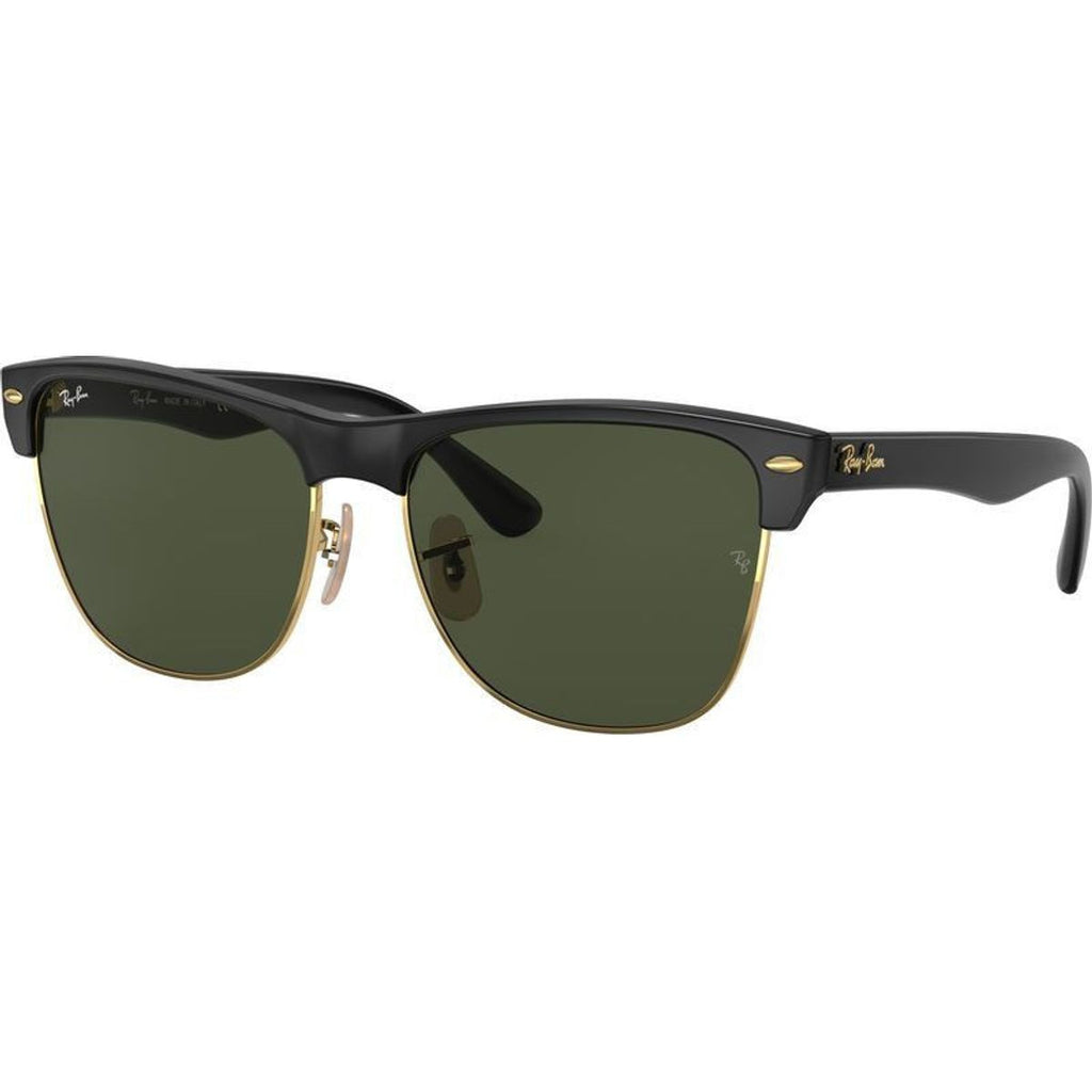 Clubmaster Oversized RB4175, Shiny Black/Green Glass Lenses