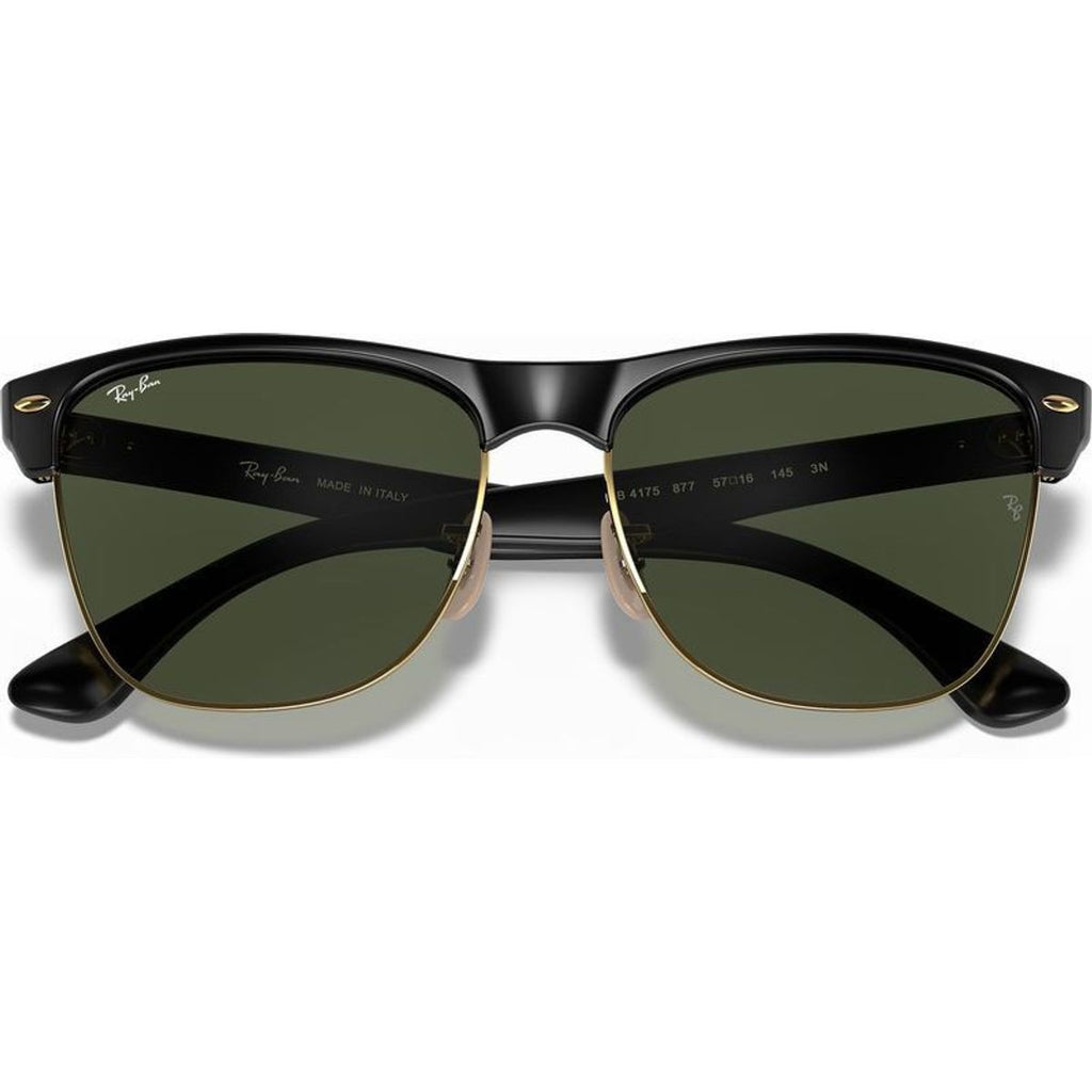 Clubmaster Oversized RB4175, Shiny Black/Green Glass Lenses