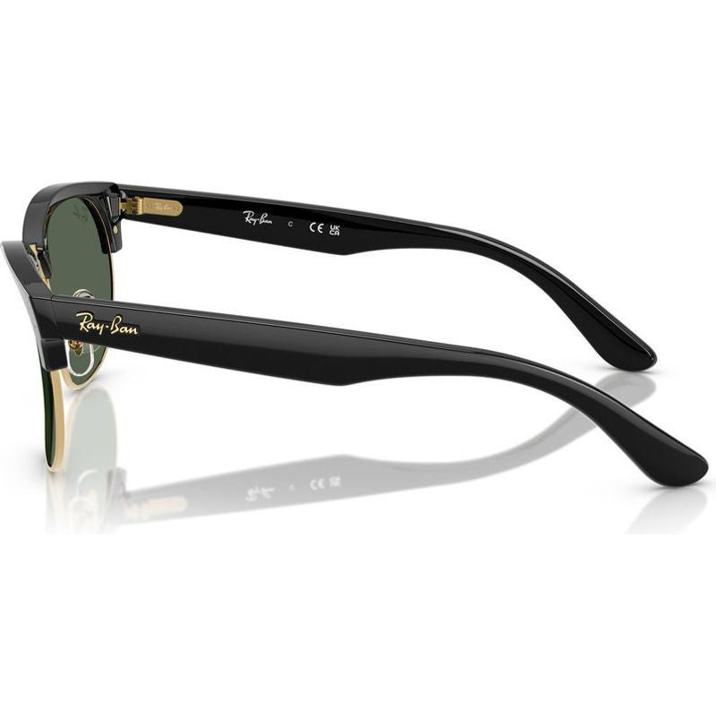 Clubmaster Reverse RBR0504S, Black on Arista/Dark Green Lenses 54 Eye Size