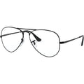 Aviator RX6489, Black/Clear Lenses 55 Eye Size